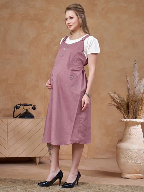 LOVELY MOM'S Women Pinafore Maternity Dress - Image 4