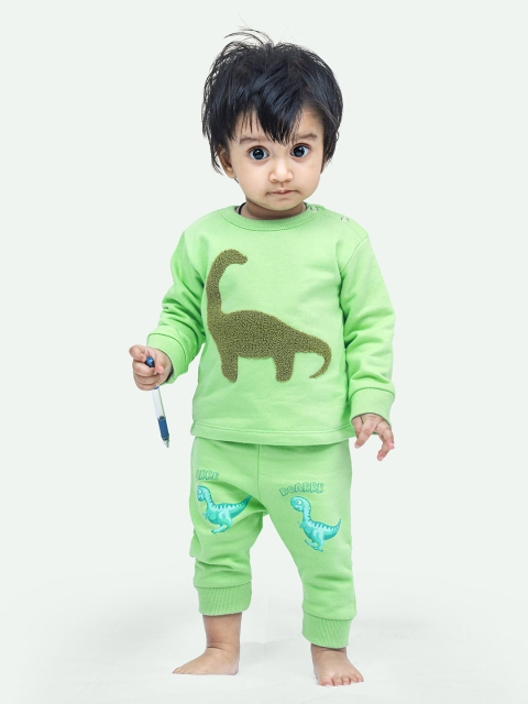 ariel Kids Pack Of 2 Self Design Pure Cotton Sweatshirt With Joggers - Image 7