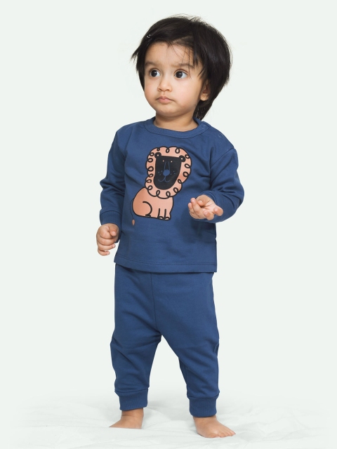 ariel Kids Pack Of 2 Self Design Pure Cotton Sweatshirt With Joggers - Image 3