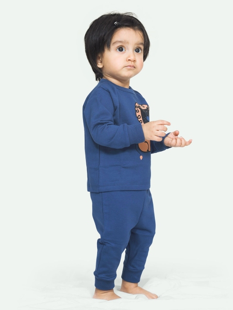 ariel Kids Pack Of 2 Self Design Pure Cotton Sweatshirt With Joggers - Image 4