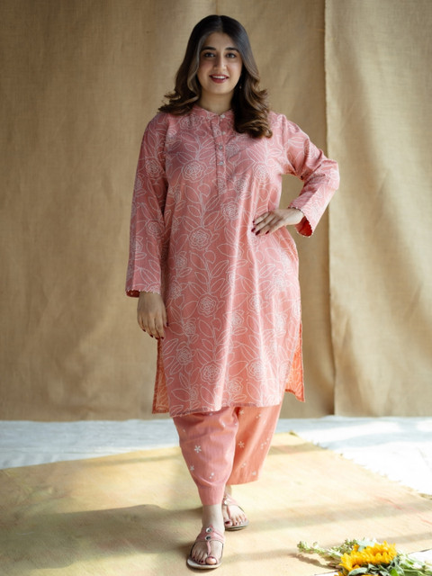 THE INDIAN ETHNIC CO Women Printed Block Print Loose Fit Cotton Salwar