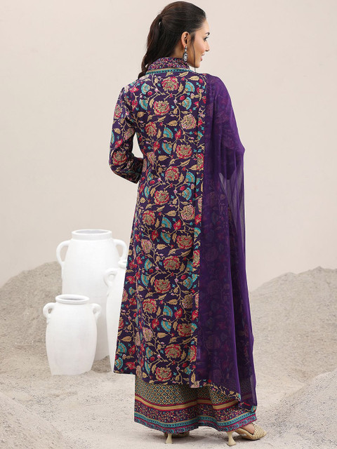 Libas Women Floral Printed Kurta with Palazzo & Dupatta - Image 5
