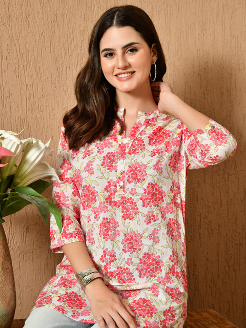 Anouk Rustic Floral Printed Pure Cotton Kurti - Image 7