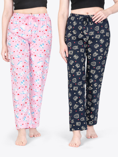 ariel Pack Of 2 Printed Pure Cotton Breathable Lounge Pants