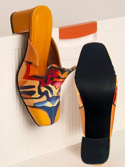 Street Style Store Women Block Heels Mules - Image 2