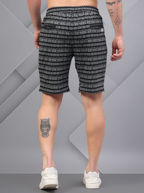 AKTIO Men Geometric Printed Cotton Lounge Shorts - Image 2