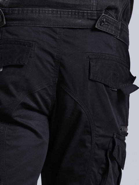 Italian Colony Men Tailored Tapered Fit Cotton Cargos Trousers - Image 6