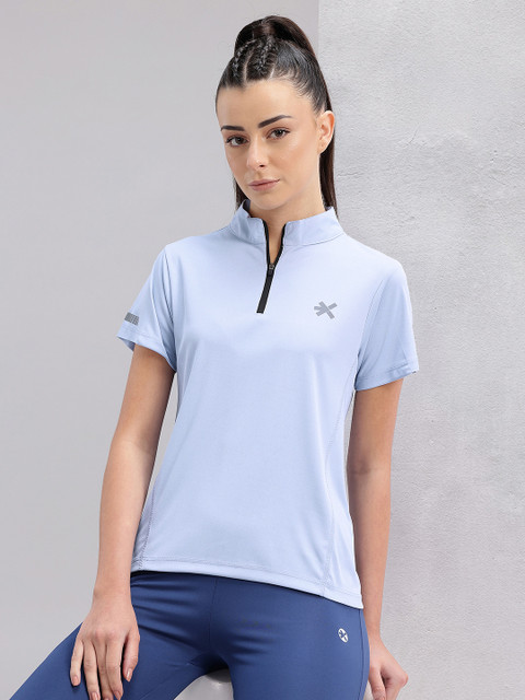 HRX by Hrithik Roshan Mandarin Collar Rapid-Dry Slim Fit T-shirt