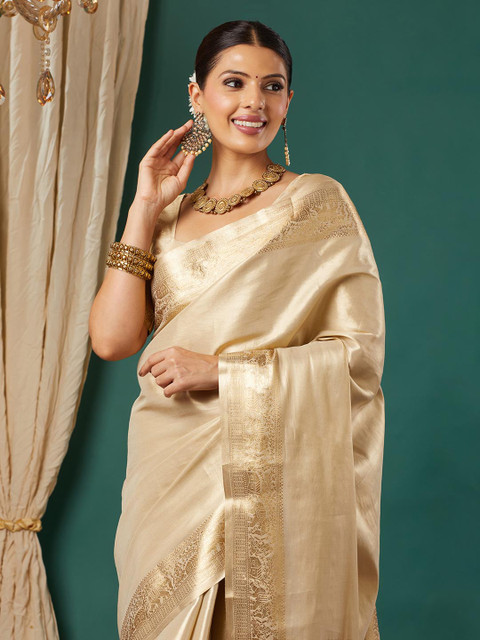 VILLAGIUS Woven Design Border Kanjeevaram Saree