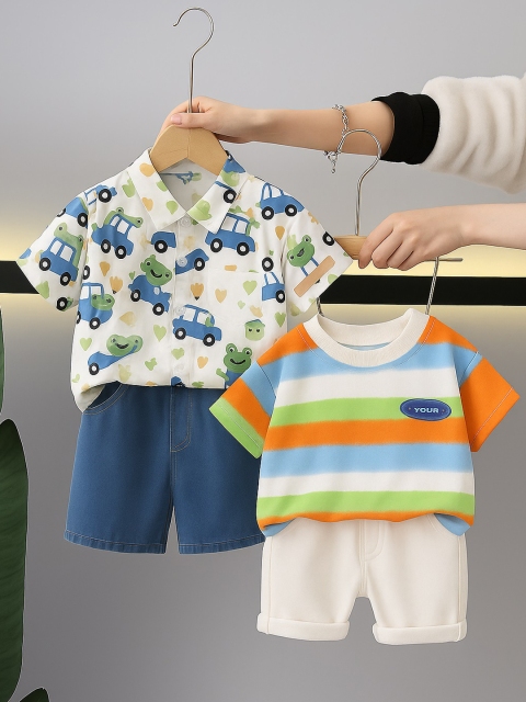 Googo Gaaga Boys Printed T-shirt with Shorts
