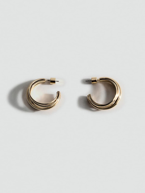 MANGO Circular Half Hoop Earrings
