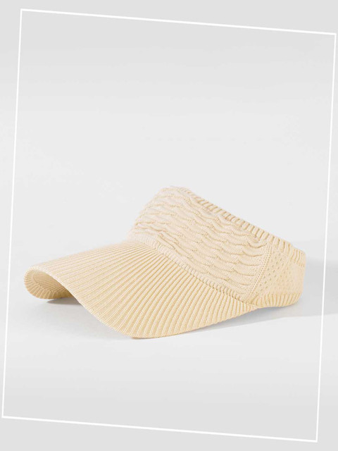 Hair Drama Co. Women Ribbed Summer Beret Visor Sun Cap for UV Protection - Image 2