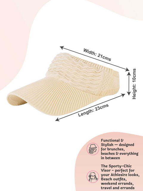 Hair Drama Co. Women Ribbed Summer Beret Visor Sun Cap for UV Protection - Image 5