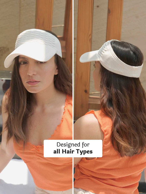 Hair Drama Co. Women Ribbed Summer Beret Visor Sun Cap for UV Protection - Image 6
