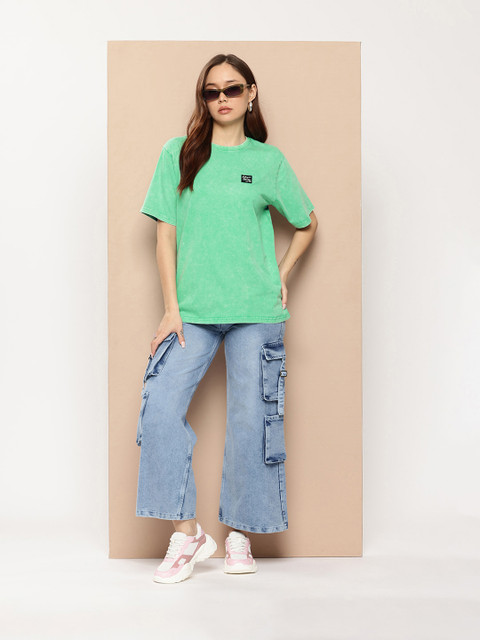 Difference Of Opinion Women's Acid Washed Oversized Printed Tshirt - Image 5