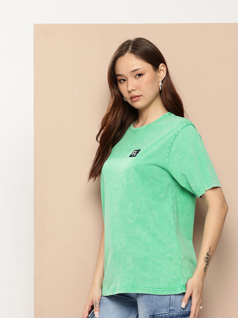 Difference Of Opinion Women's Acid Washed Oversized Printed Tshirt - Image 4