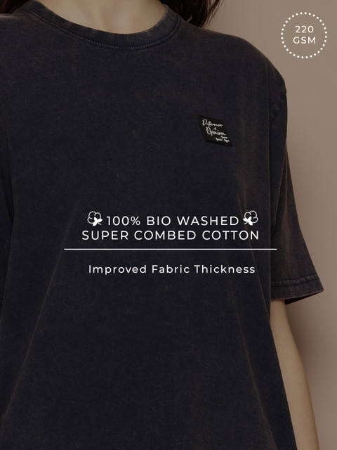 Difference Of Opinion Women's Acid Washed Oversized Printed Tshirt - Image 6