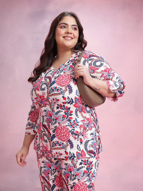 Dressberry Curve Plus Size Printed Co-Ords