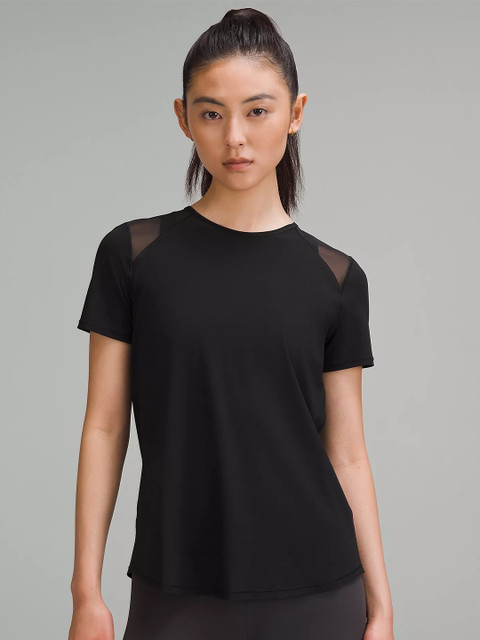 appulse Round Neck Shorts Sleeve Cotton Mesh Shoulder Sports Slim Fit T-shirt