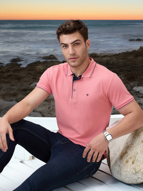 Status Quo Men Brand Logo Polo Collar T-shirt