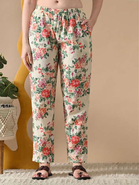 BKApparels Women Floral Printed Thread Work Pure Cotton Kurta with Pyjamas - Image 6