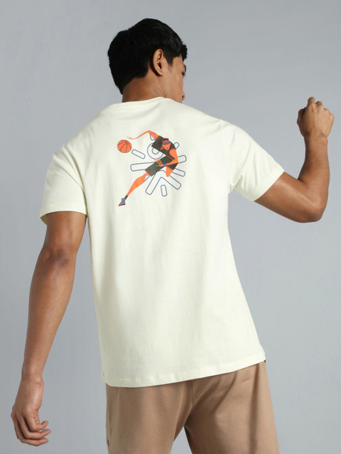 CULT Men's Off White Play Basketball Graphic T-shirt
