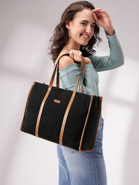 Mast & Harbour Women Striped Shopper Office Tote Bag