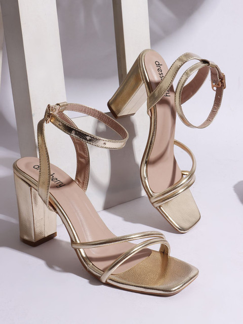 DressBerry Women Party Block Sandals with Buckles