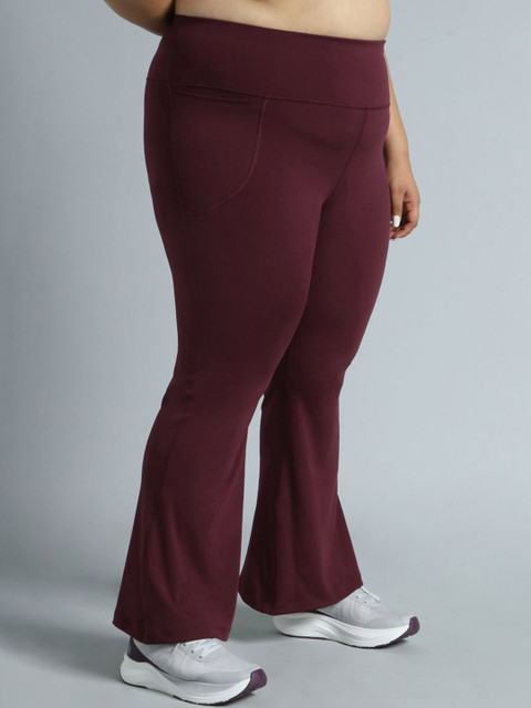 CULT Women Wine All format Training Plus Size Flared Pants