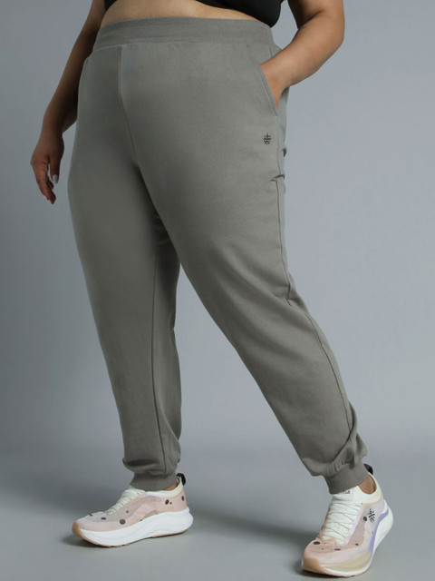 CULT Women Sky Dark Grey Cotton Plus Size Everyday Joggers