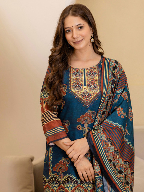 SKYLEE Women Ethnic Motifs Printed Kurta with Trousers & Dupatta