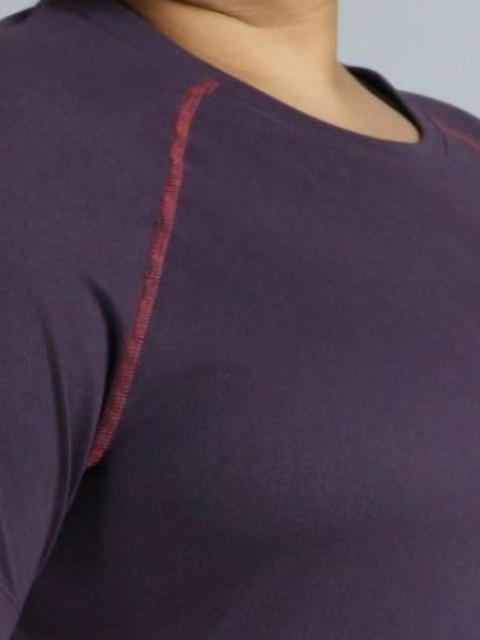 CULT Women Purple Flex Plus Size COMFORtech Regular Fit T-shirt - Image 3