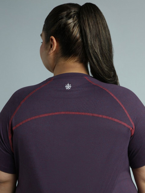 CULT Women Purple Flex Plus Size COMFORtech Regular Fit T-shirt - Image 7