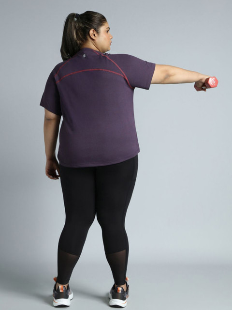 CULT Women Purple Flex Plus Size COMFORtech Regular Fit T-shirt - Image 5