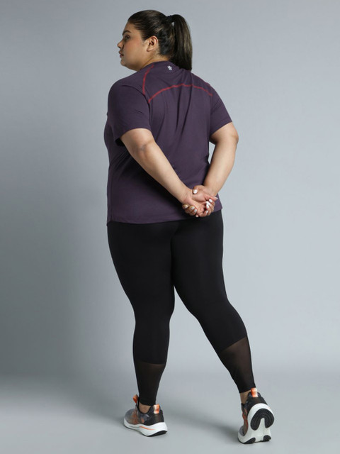 CULT Women Purple Flex Plus Size COMFORtech Regular Fit T-shirt - Image 6