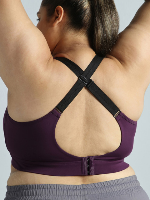 Cult Women Wine Adjustable Strap Training High Support Plus Size Sports Bra - Image 7