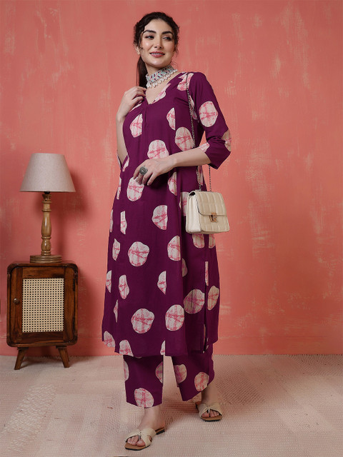 Nayo Printed Pure Cotton Tunic & Trouser Co-Ord Set