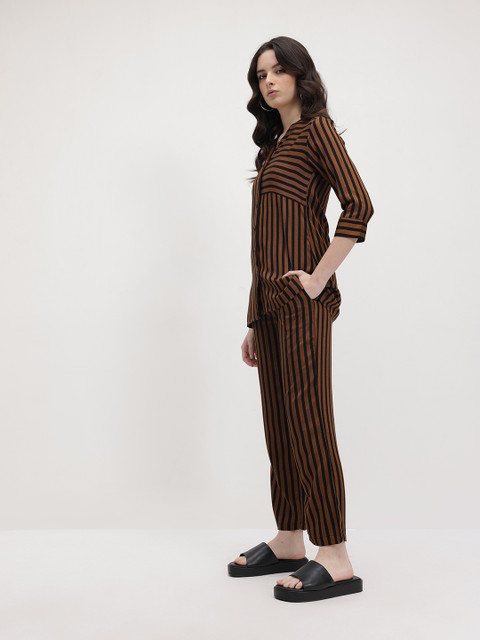 R.Code by The Roadster Life Co. Striped Band Collar Co-Ords - Image 5