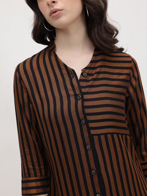 R.Code by The Roadster Life Co. Striped Band Collar Co-Ords - Image 2