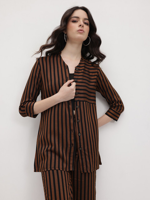 R.Code by The Roadster Life Co. Striped Band Collar Co-Ords