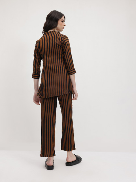 R.Code by The Roadster Life Co. Striped Band Collar Co-Ords - Image 6