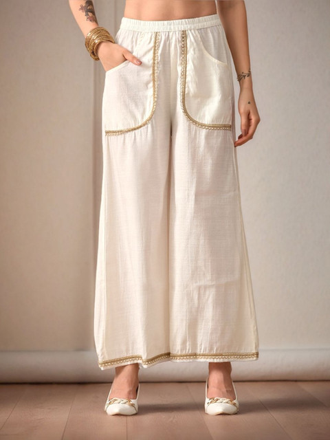 Sangria Women Embellished Shoulder Straps Tube Top with Trouser Co-Ords - Image 6