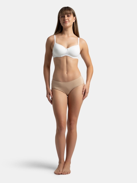 Jockey Wirefree Padded Plus Size Cotton Medium Coverage Tshirt Bra with Lace Styling -1723 - Image 4