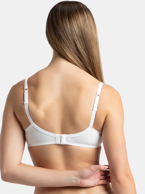 Jockey Wirefree Padded Plus Size Cotton Medium Coverage Tshirt Bra with Lace Styling -1723 - Image 3