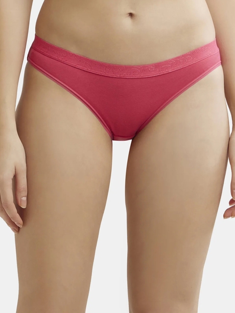 Jockey Medium Coverage Cotton Bikini With Exposed Waistband and StayFresh Treatment-3002