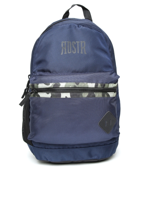 Roadster Unisex Navy Blue Solid Laptop Backpack