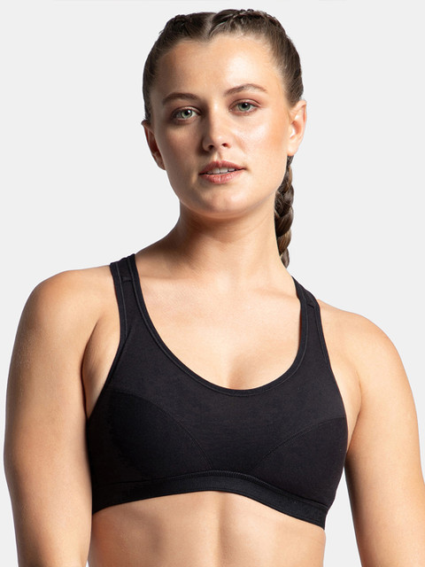 Jockey Padded Super Combed Cotton Stretch Full Coverage Racer Back Active Bra-1378
