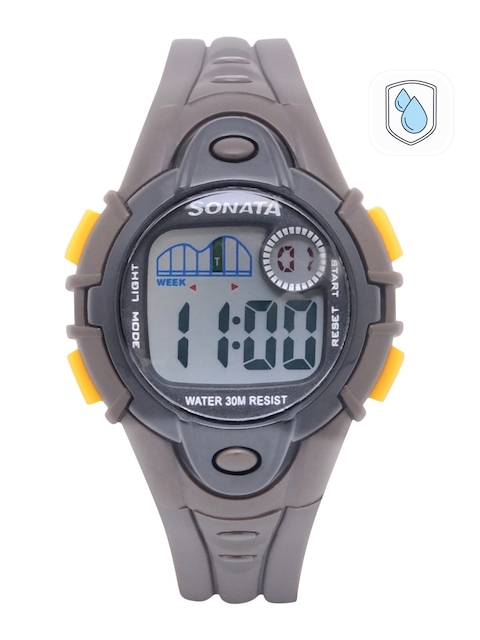 Sonata Unisex Grey Digital Watch NH87012PP01