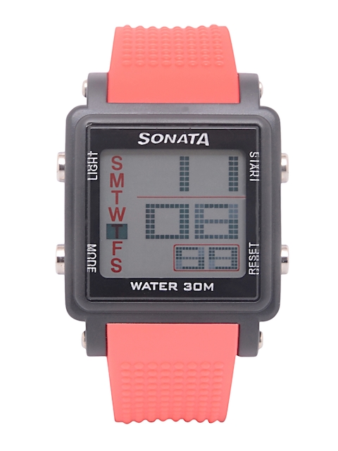 Sonata Men Black Digital Watch NH77043PP03