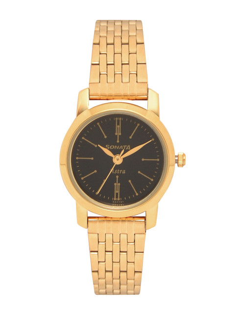 Sonata Quartz Analog With Black Dial Watch For Women - Nt87018ym03
